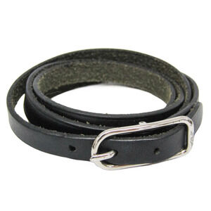 HERMES Silver Leather Bracelet